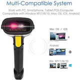 NETUM 2D Barcode Scanner Compatible with 2.4G Wireless & Bluetooth USB Wired Connection Connect Smart Phone Tablet PC