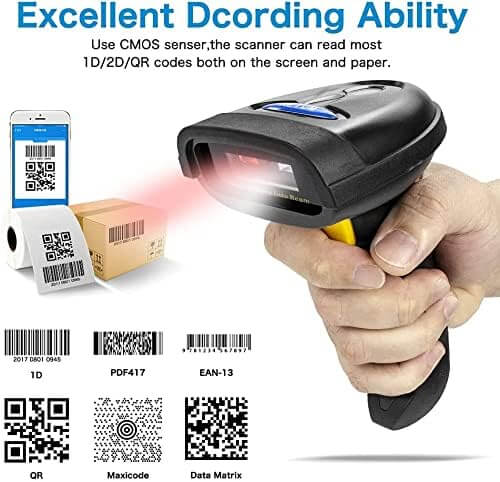 NETUM 2D Barcode Scanner, Compatible with 2.4G Wireless & Bluetooth & USB Wired Connection, Connect Smart Phone, Tablet, PC, 1D Bar Code Reader Work for QR PDF417 Data Matrix NT-1228BLconsumables