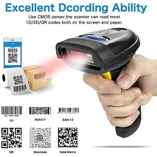 NETUM 2D Barcode Scanner Compatible with 2.4G Wireless & Bluetooth USB Wired Connection Connect Smart Phone Tablet PC