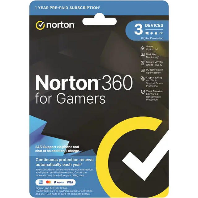 Norton 360 For Gamers 50GB AU 1 User 3 Devices