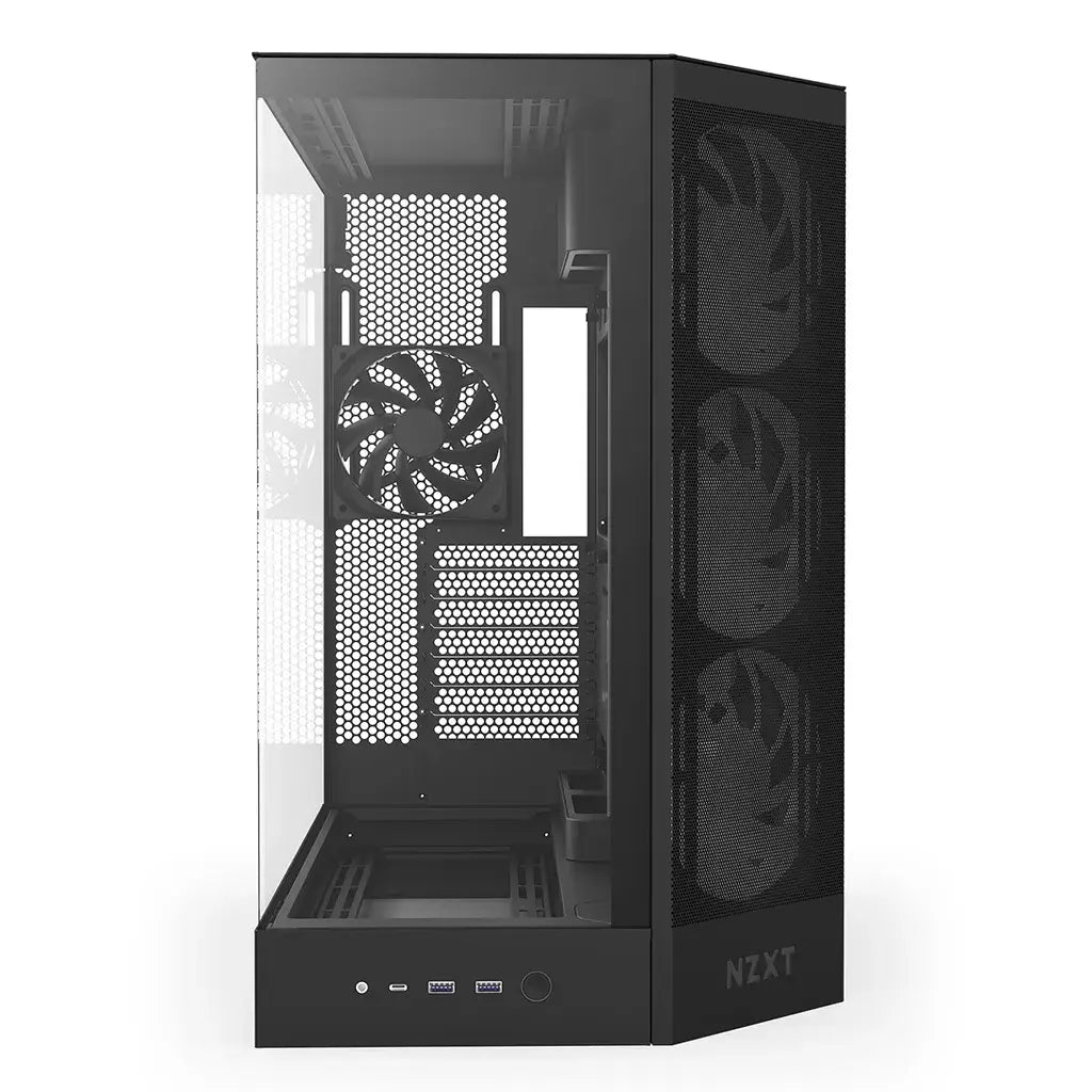 NZXT H9 Flow RGB Tempered Glass Mid-Tower E-ATX Case - Black