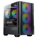 OKINOS Cypres 3 ARGB Micro ATX Case 4 × 120mm Non-PWM Fans Pre-Installed MATX PC Temper Glass Side Panel with Type-C