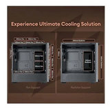 OKINOS Cypress P7 Genuine Walnut Wood Trim ATX Type-C Support 360mm Radiator on Top 4 x 120mm PWM Fans Black Stylish