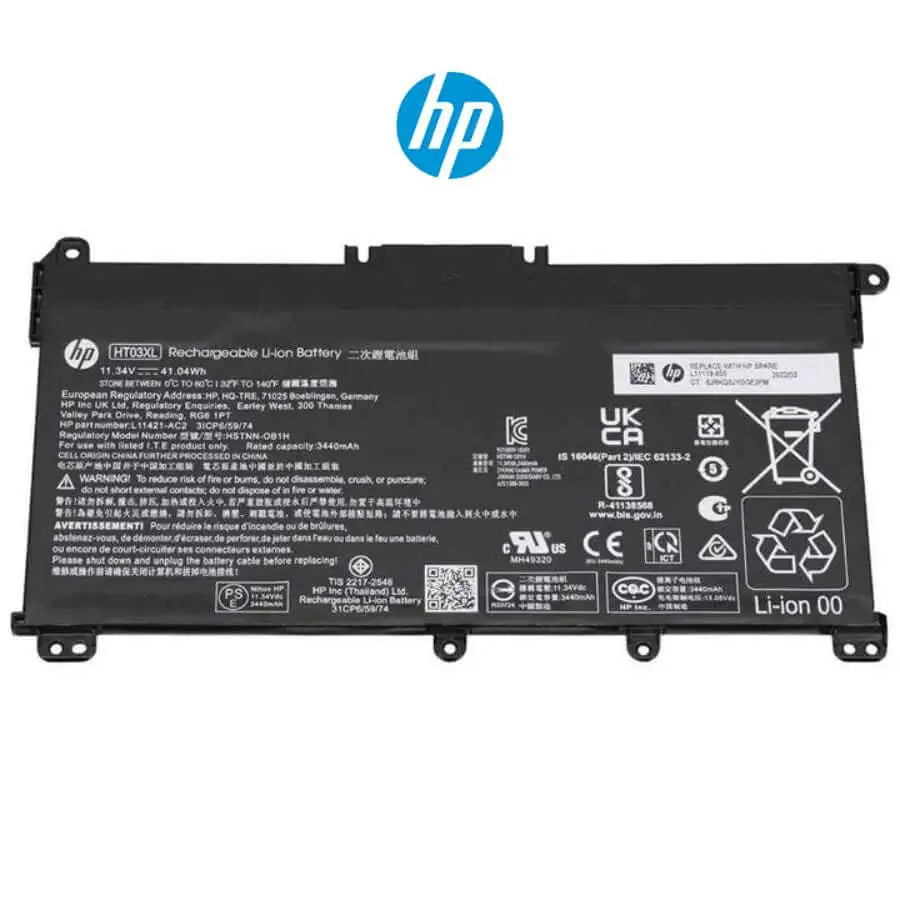 Original HP 3 Cell Battery 41Wh 3.6Ah Li-ion HT03041XL-PR + PL [HT03XL]