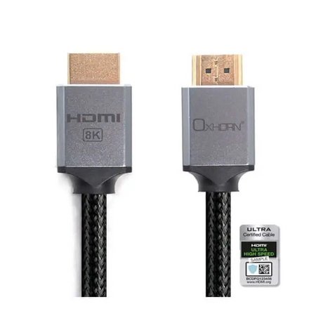 Oxhorn HDMI2.1a 8K@60Hz 3D Ultra Certified Ethernet Aluminum Header Cable 3m Male