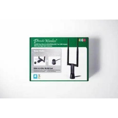 Panda Wireless® PAU0D AC1200 Wireless AC USB Adapter w/Dual Antennas - Windows 7/8/10/11/2019/2022 MXLinux EndeavourOS