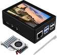 PC Mart 3.5 inch HDMI Touch Screen with Case for Raspberry Pi 5 Official Active Cooler 320x480 Monitor TFT LCD Display