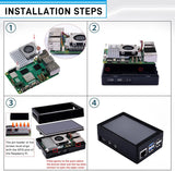 PC Mart 3.5 inch HDMI Touch Screen with Case for Raspberry Pi 5 Official Active Cooler 320x480 Monitor TFT LCD Display