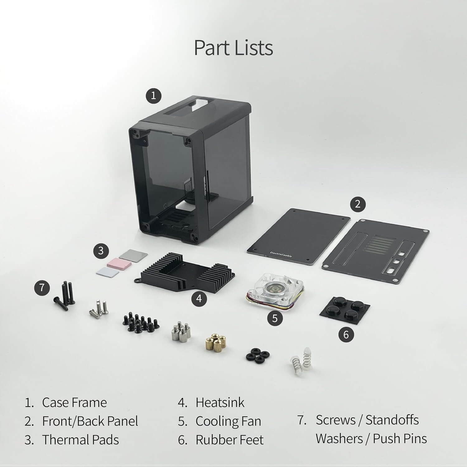 PC Mart Mini PC Case for Raspberry Pi 5 with Active RGB Lighting Cooler (Matte Black)