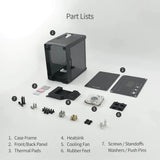 PC Mart Mini Case for Raspberry Pi 5 with Active RGB Lighting Cooler (Matte Black)