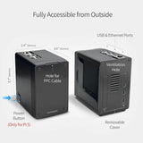 PC Mart Mini Case for Raspberry Pi 5 with M.2 NVMe SSD PCIe HAT and Active RGB Lighting Cooler (Black + HAT[X1001])