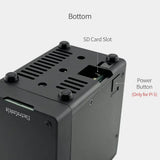 PC Mart Mini Case for Raspberry Pi 5 with M.2 NVMe SSD PCIe HAT and Active RGB Lighting Cooler (Black + HAT[X1001])