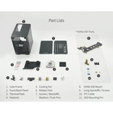 PC Mart Mini Case for Raspberry Pi 5 with M.2 NVMe SSD PCIe HAT and Active RGB Lighting Cooler (Black + HAT[X1001])