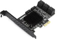PCIE SATA 4X 10 Ports 4.0 PCI E Controller pci Express Multiplier Expansion Card 6Gbps Add On Riser
