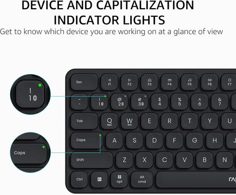 Rapoo 9010M Multi-Device Keyboard and Mouse Combo 2.4GHz/Bluetooth 5.0/4.0 Wireless & Set for Windows/Mac/Linux/Chrome