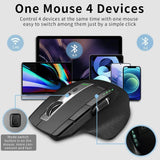 RAPOO MT750 Wireless Mouse Multi-Device (Multi-Mode:BT 5.0/4.0/3.0 + 2.4Ghz) Laser 8 Programmable Buttons Ergonomic