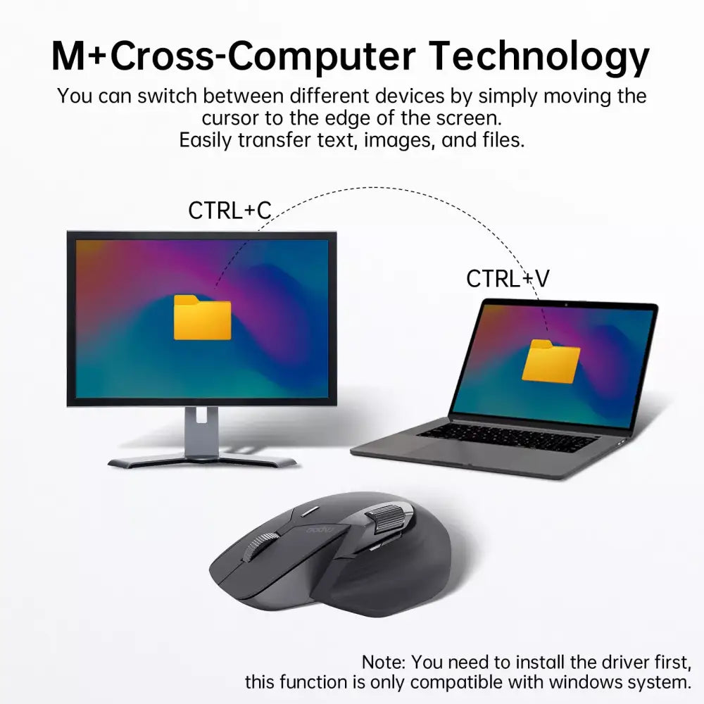 RAPOO MT760 Multi Mode Bluetooth & 2.4G Wireless Mouse Upto DPI 4000 Rechargeable