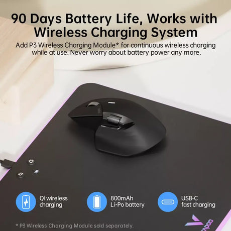 RAPOO MT760 Multi Mode Bluetooth & 2.4G Wireless Mouse Upto DPI 4000 Rechargeable