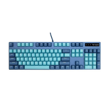 Rapoo V500 Pro Backlit Mechanical Gaming Keyboard - Spill Resistant Metal Cover Ideal for Entry Level Gamers--Cyan Blue
