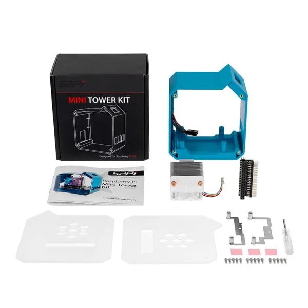 Raspberry Pi Mini Tower Kit with ICE Cooler 0.96 inch OLED display Heatsink Cooling Case