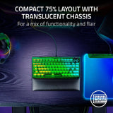 Razer BlackWidow V4 75% Mechanical Gaming Keyboard: Hot-Swappable Design - Compact & Durable - Orange Tactile Switches