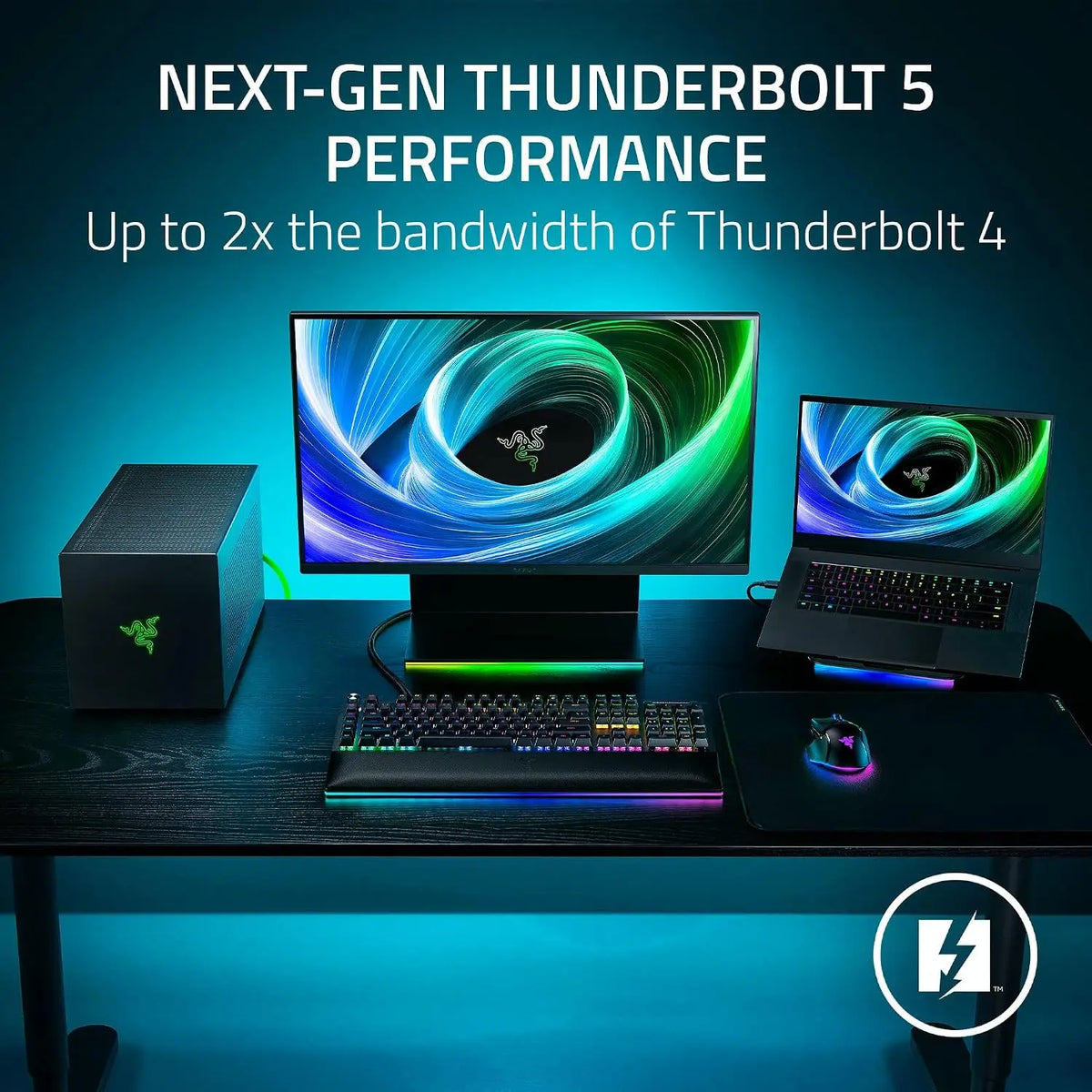 Razer Core X V2 External Graphics Enclosure (eGPU): Compatible with Windows 11 Thunderbolt 4/5 and USB 4 Laptops &