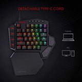 Redragon K585 DITI One-Handed RGB Mechanical Gaming Keyboard Blue Switches Type-C Professional Keypad with 7 Onboard