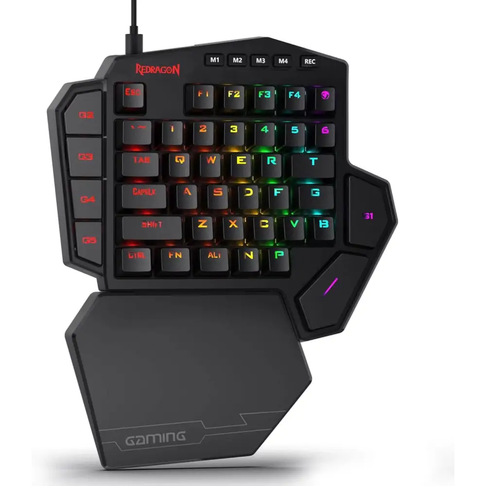 Redragon K585 DITI One-Handed RGB Mechanical Gaming Keyboard Blue Switches Type-C Professional Keypad with 7 Onboard
