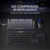 Redragon K673SP 75% Wireless Gasket RGB Gaming Keyboard 3 Mode 81 Keys PBT Compact Mechanical Dedicated Button Control