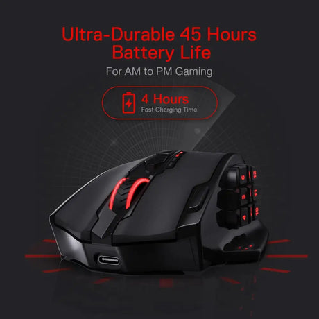 Redragon M913 Impact Elite Wireless Gaming Mouse 16000 DPI Wired/Wireless RGB with 20 Programmable Buttons 45 Hours