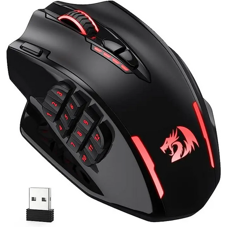 Redragon M913 Impact Elite Wireless Gaming Mouse 16000 DPI Wired/Wireless RGB with 20 Programmable Buttons 45 Hours
