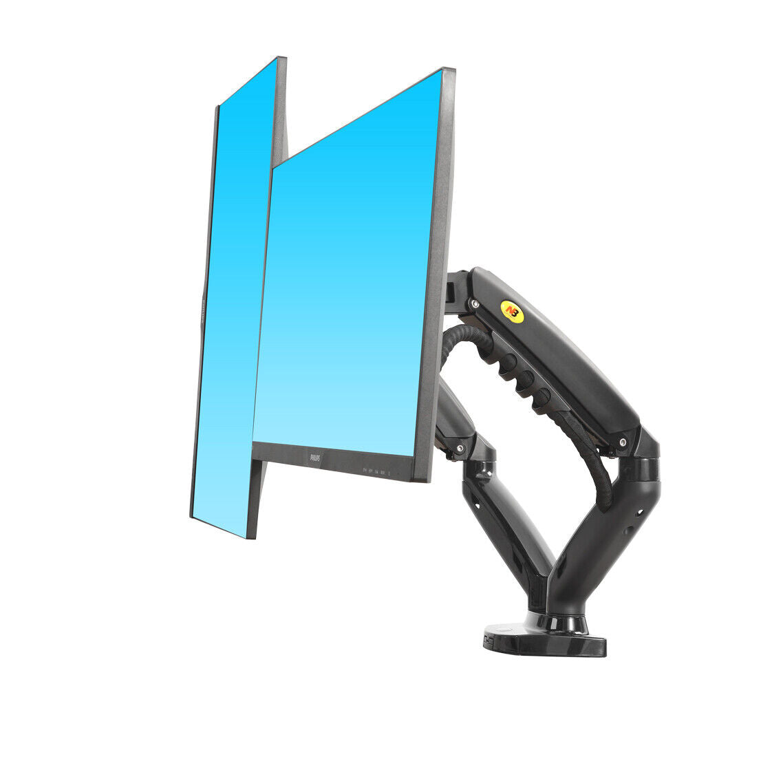 Dual Screen Gas-strut Monitor Stand Mount Desktop Bracket for LED/LCD