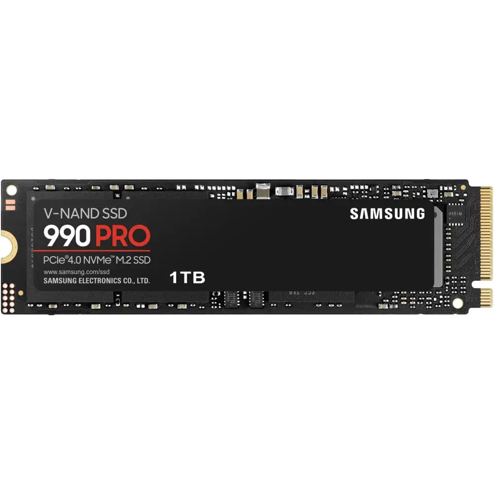 Samsung 990 PRO 1TB PCIe Gen 4.0 x4 (Maximum Transfer Rate 7,450MB/s) NVMe M.2 (2280) Internal SSD MZ-V9P1T0B-IT/EC