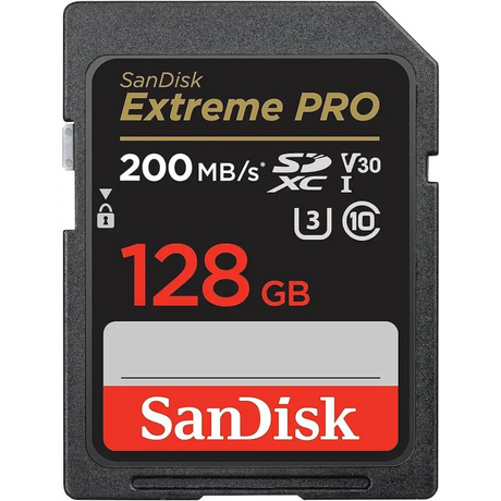SanDisk 128GB Extreme PRO SDXC UHS-I Memory Card - C10 U3 V30 4K UHD SD