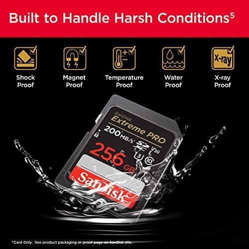 SanDisk 256GB Extreme PRO SDXC UHS-I Memory Card - C10 U3 V30 4K UHD SD Card - SDSDXXD-256G-GN4IN