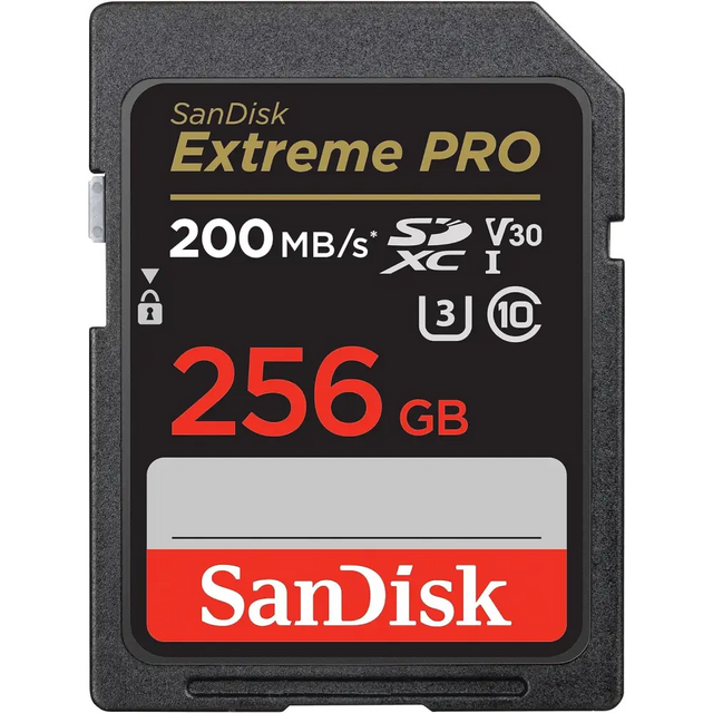 SanDisk 256GB Extreme PRO SDXC UHS-I Memory Card - C10 U3 V30 4K UHD SD - SDSDXXD-256G-GN4IN