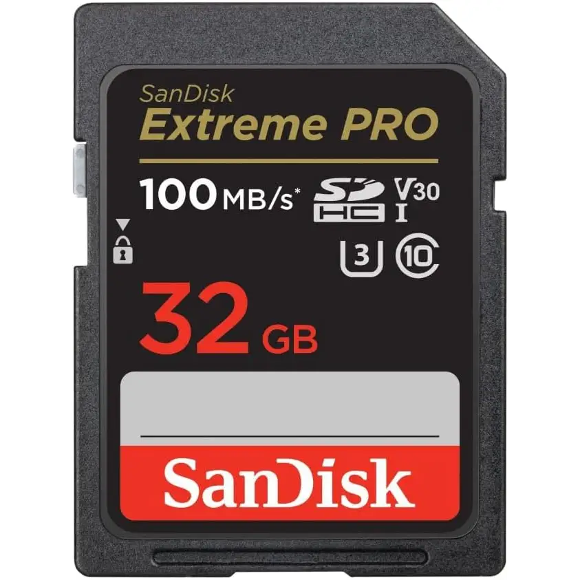 SanDisk 32GB Extreme PRO SDHC UHS-I Memory Card - C10 U3 V30 4K UHD SD - SDSDXXO-032G-GN4IN