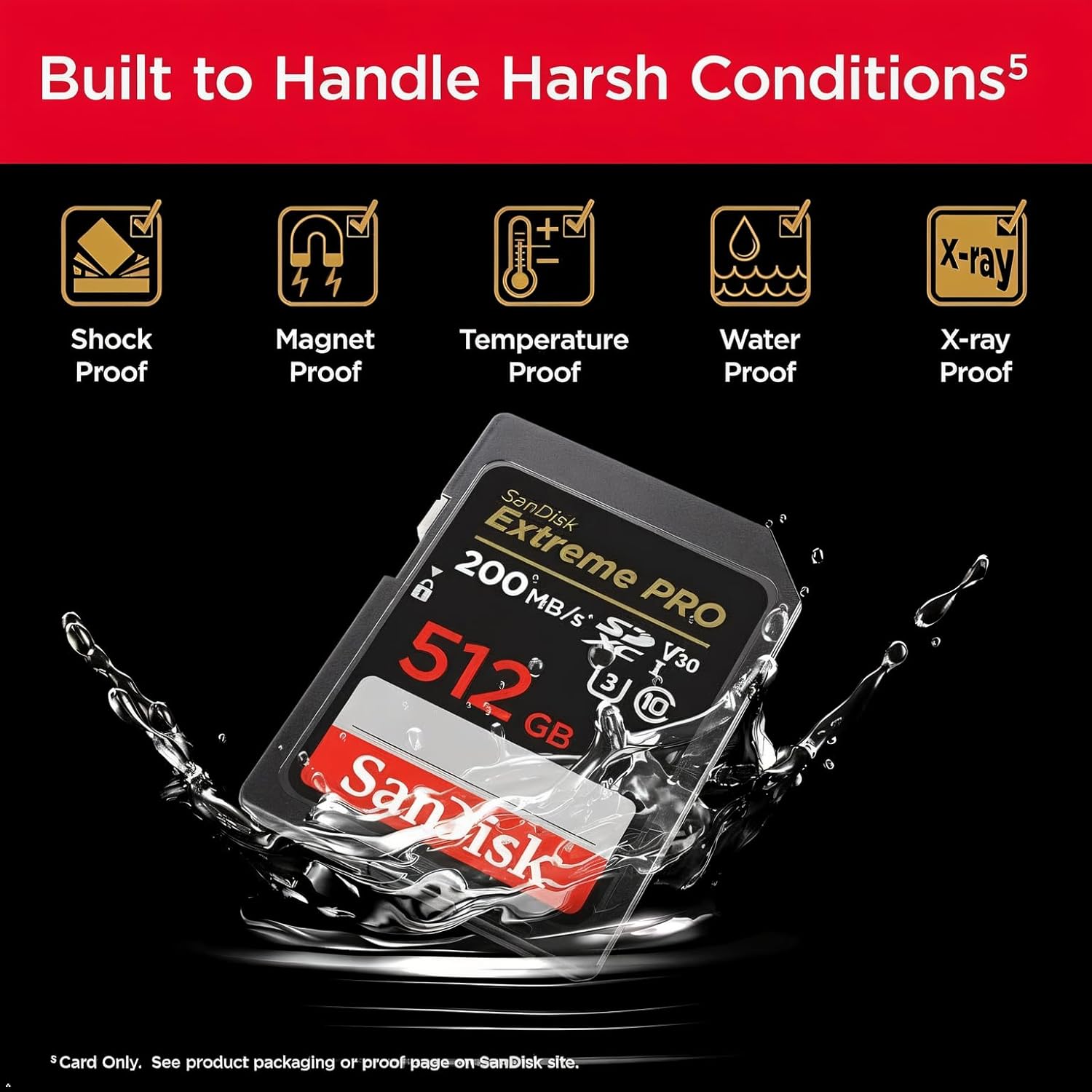 SanDisk 512GB Extreme PRO SDXC UHS-I Memory Card - C10 U3 V30 4K UHD SD - SDSDXXD-512G-GN4IN