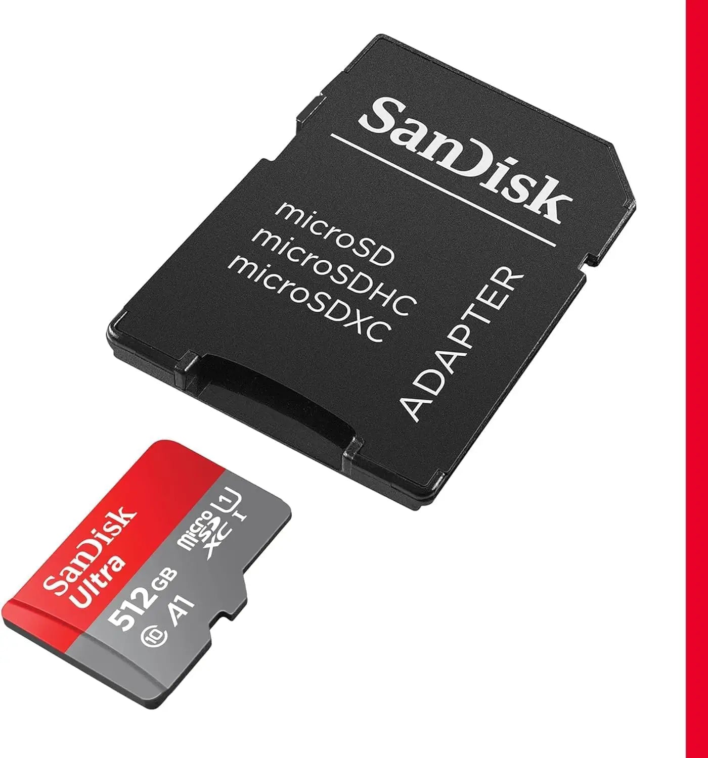 SanDisk 512GB Ultra microSDXC Card + SD Adapter up to 150 MB/s with A1 App Performance UHS-I Class 10 U1 Black