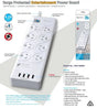 Sansai 8 Outlets & 4 USB Surge Protected Powerboard Master On/Off switch 1M lead Right angle plug 230-240VAC IV Retail