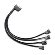 SATA 15Pin to 4 Way 2 Pin PC Fan Power Adapter Sleeved Cable