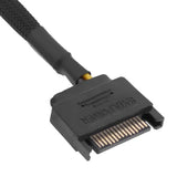 SATA 15Pin to 4 Way 2 Pin PC Fan Power Adapter Sleeved Cable