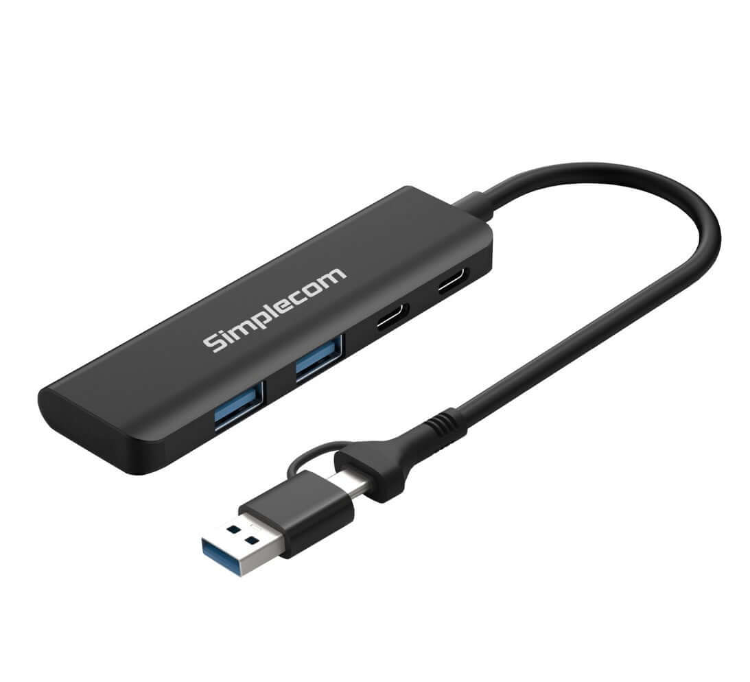 Simplecom CH385 SuperSpeed USB-A and USB-C 4-Port Combo Hub USB 3.2 Gen 1 (2x USB-A and 2x USB-C Ports)consumables