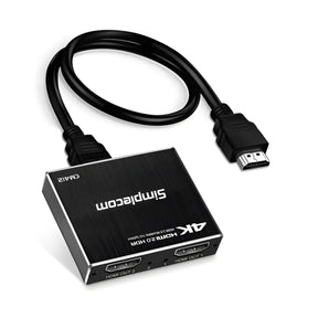 Simplecom CM412 HDMI 2.0 1x2 Splitter 1 IN 2 Out 4K@60Hz HDR10 Port Duplicator