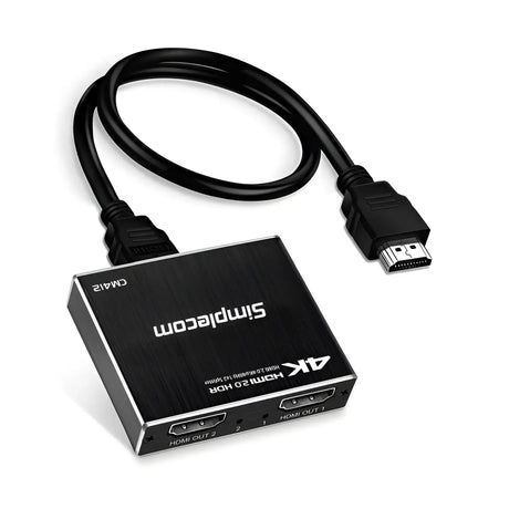 Simplecom CM412 HDMI 2.0 1x2 Splitter 1 IN 2 Out 4K@60Hz HDR10 Port Duplicator