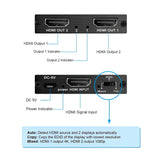 Simplecom CM412 HDMI 2.0 1x2 Splitter 1 IN 2 Out 4K@60Hz HDR10 Port Duplicator