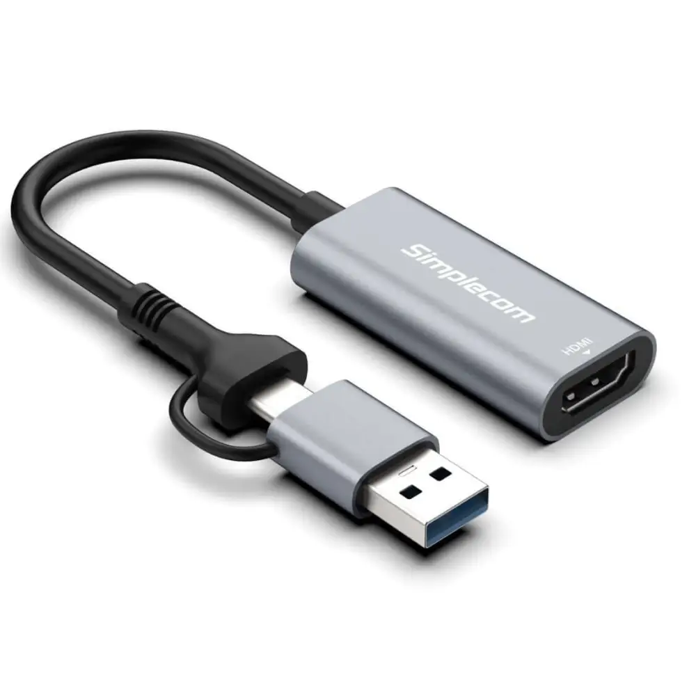 Simplecom DA306C USB 3.0 and USB-C to HDMI Video Card Adapter Full HD 1080p