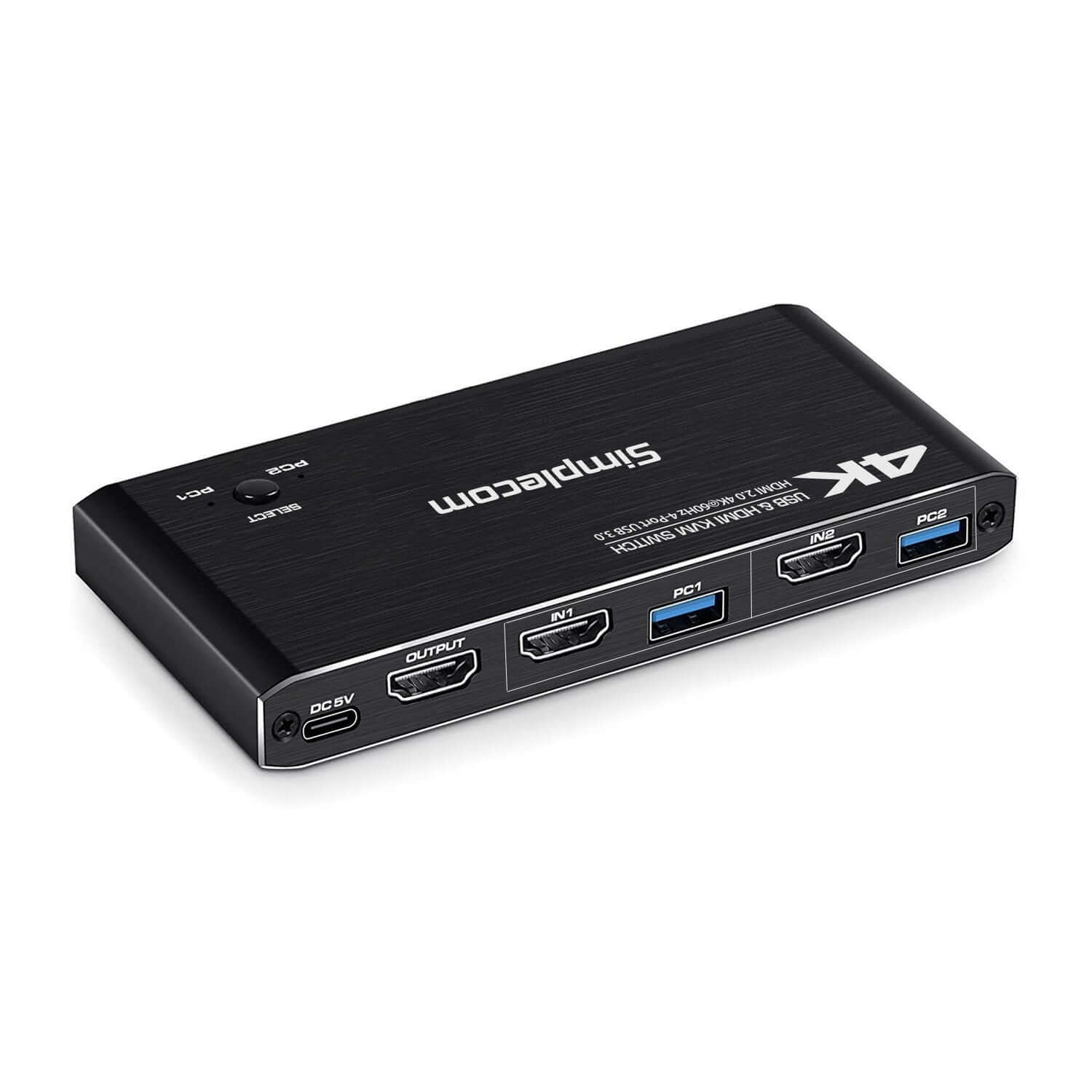 Simplecom KM420 2-Port HDMI KVM Switch HDMI 2.0 4K@60Hz 4-Port USB 3.0 Hub 5Gbpsconsumables
