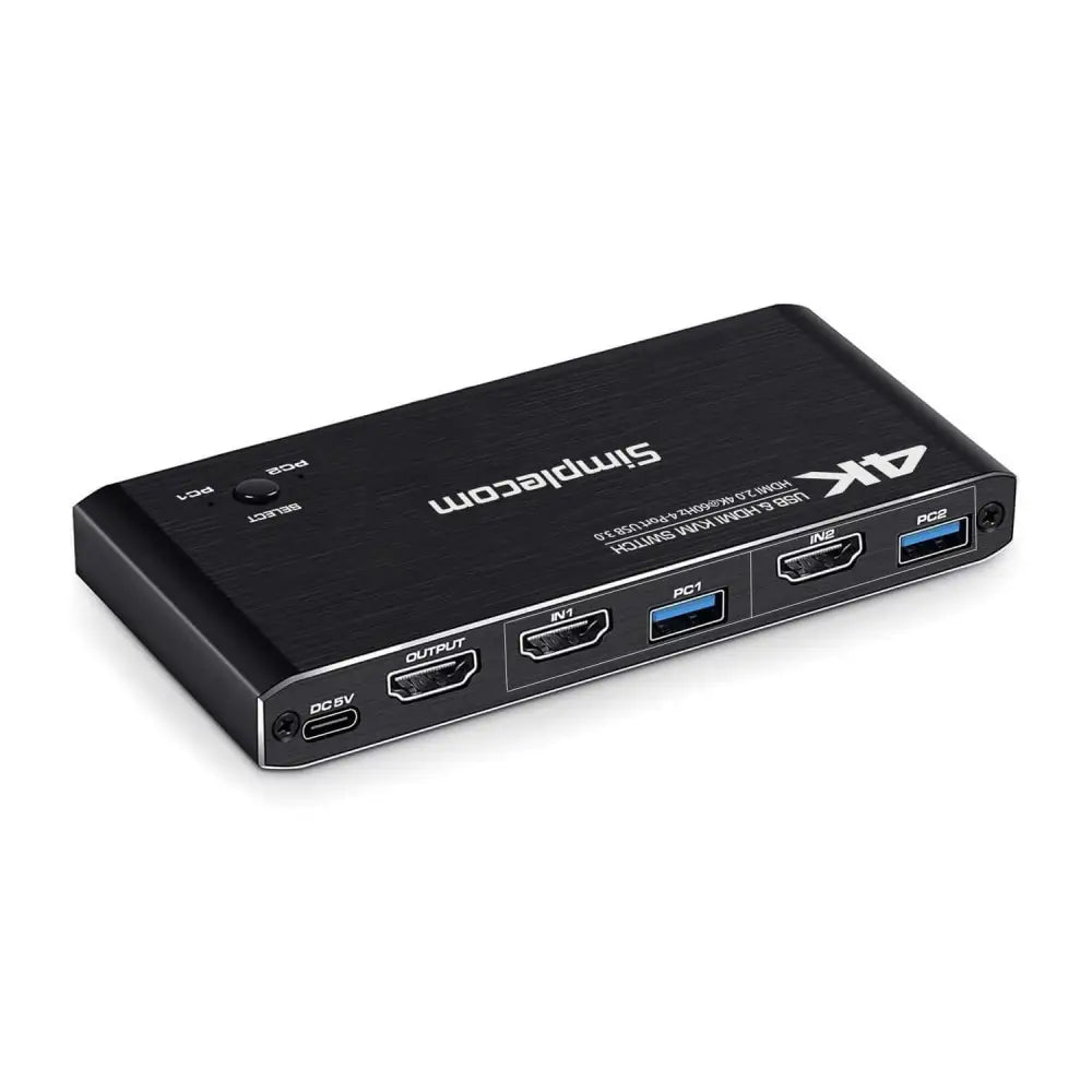 Simplecom KM420 2-Port HDMI KVM Switch 2.0 4K@60Hz 4-Port USB 3.0 Hub 5Gbps