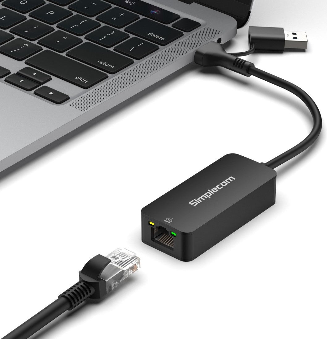 Simplecom NU405C SuperSpeed USB-C and USB-A to 2.5G Ethernet Network Adapter 2.5Gbps LAN